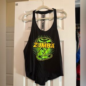 Zumba Fitness Black and Neon Green Tank Top
